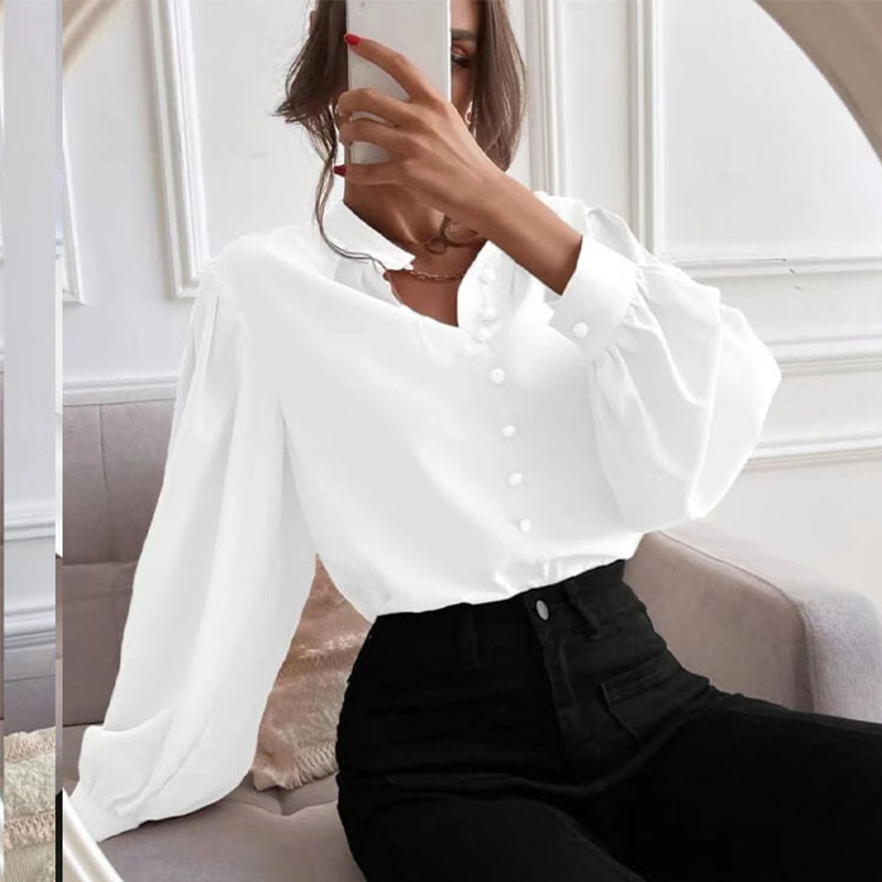 Women’s Stand Collar Button-Up Shirt