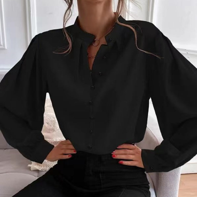 Women’s Stand Collar Button-Up Shirt