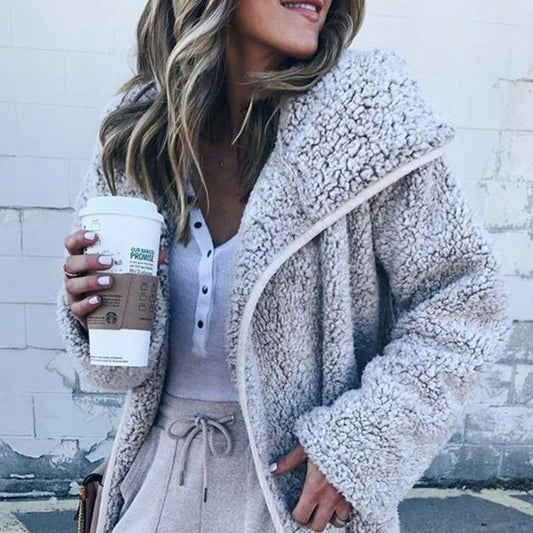 Women’s Hooded Teddy Bear Sherpa Coat