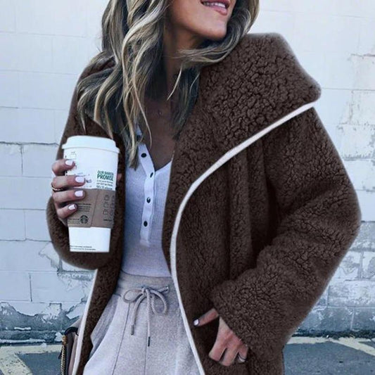 Women’s Hooded Teddy Bear Sherpa Coat