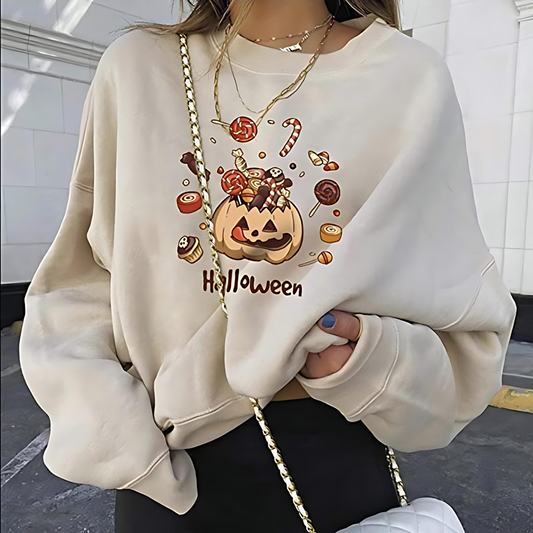 Women’s Pumpkin Print Hoodie