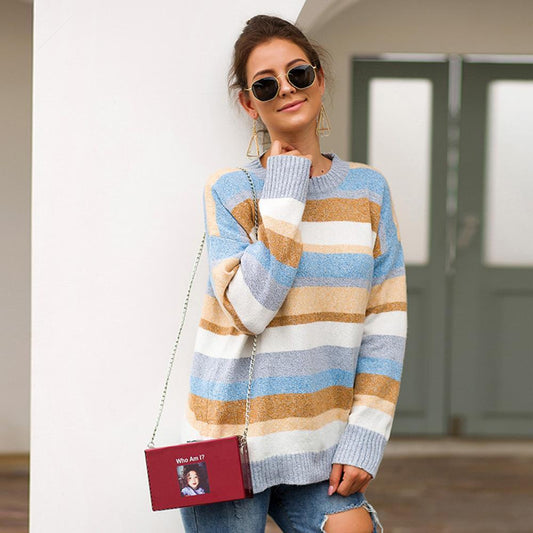 Striped Sueter Female Fashion Autumn 2025