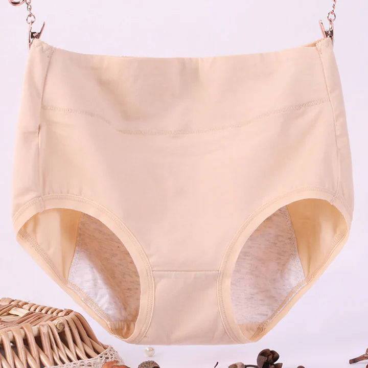 High-waisted high-waisted underwear in antibacterial and anti-drip physiological cotton